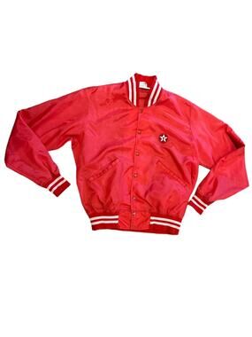 Vintage Texaco Unitog Adult Large Red Varsity Style Snap Closure Jacket